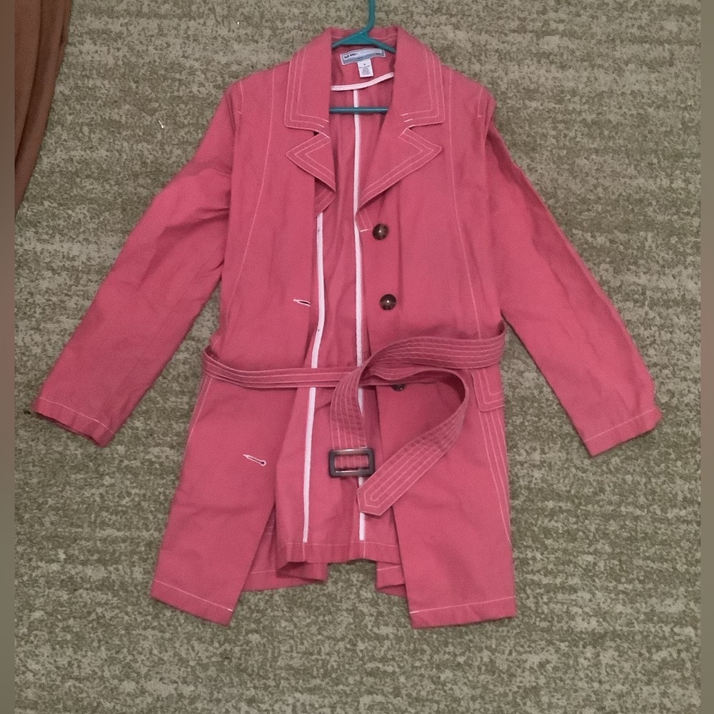 Old navy maternity coral trench coat small - Picture 6 of 16